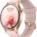 Fitpolo Smart Watch for Women,1.3" AMOLED Touchscreen Fitness Tracker, Make/Answer Calls, Heart Rate SpO2 Monitor, IP68 Waterproof, Sleep & Activity Tracking Smartwatch for Android Phones iPhone (Rose Gold)