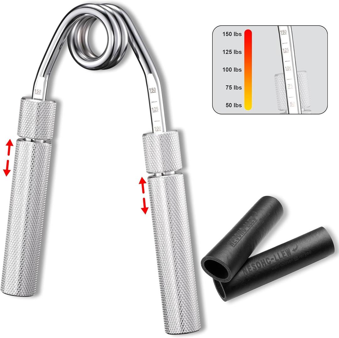 Adjustable Hand Grip Strength Trainer, Full Aluminum Alloy Handle, Grip Strength Adjustable Range 50-150 lbs