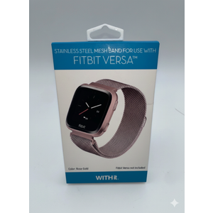 STAINLESS STEEL MESH BAND FOR USE WITH FITBIT VERSA ROSE GOLD - New