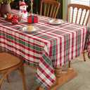 B-COOL Checkered Tablecloth Fabric Christmas Decorations - Rectangle 57x84 Inches Classic Gingham Buffalo Plaid Table Cloth for Indoor Outdoor Use Washable Table Cover for Kitchen BBQs Parties