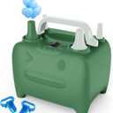 OWill Balloon Pump Electric, Balloon Inflator Electric Air Pump, Portable Dual Nozzle Balloons Air Pump Electric 600W Blow Machine for Party Decoration (Green)