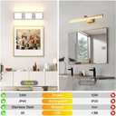 Sytmhoe Bathroom Vanity Light Over Mirror 24 Inch, Brushed Nickel Wall Mirror Light Fixture with Clear Glass Shades, LED Vanity Lighting for Bathroom, Bedroom, Makeup Room (3000K Warm White)