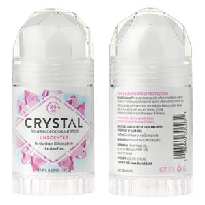 CRYSTAL Mineral Deodorant Stick - Unscented Body Deodorant With 24-Hour Odor Protection, Non-Staining & Non-Sticky, Aluminum Chloride & Paraben Free, 4.25 oz, (2 Pack) 