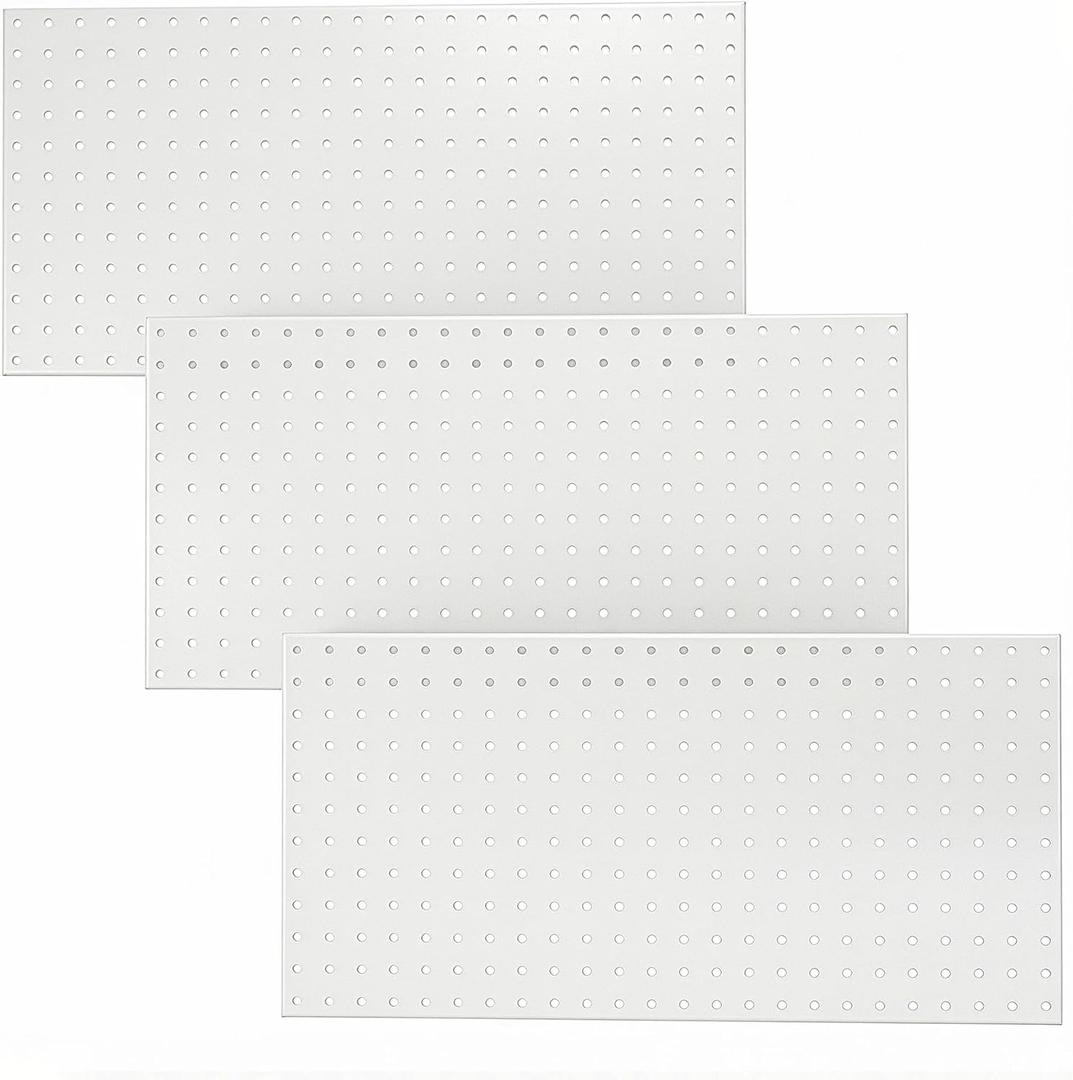 Ultrawall Metal Pegboard Panels, Pegboard Wall Organizer, Peg Boards for Garage, Tool Storage Organization, 12"X24", 3pcs, White