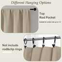 Gwine Blackout Curtains for Bedroom 54 Inches Long - Thermal Insulated Noise Reducing Window Curtain Panels, Room Darkening Curtain Drapes for Living Room, 2 Panels, Each W40 x L54, Biscotti Beige