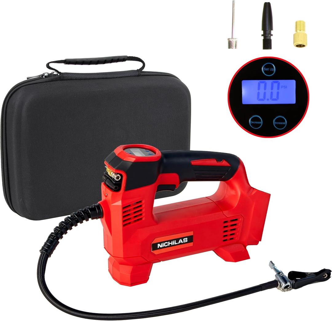 Tire Inflator Compatible with Milwaukee M18 Battery Auto Portable Air Compressor Pump with LCD Screen Fixed Value Setting for Car, Motorcycles, Bikes, Balls (No Battery) (Tire Inflator for Milwaukee)