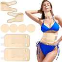 Castor Oil Pack Wrap, 8 Pcs Reusable Organic for Neck Chest Waist Back Knee Feet and Breast, Customizable Flexible Bands for Castor Oil Pressing Patches,Machine Washable