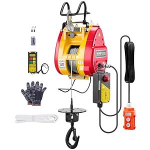 VEVOR 2-in-1 Electric Hoist Winch, 1100 lbs Capacity, 1800W Portable Power Winch, 98 ft Lifting Height, 36 ft/min with Wire and Wireless Remote Control, for Garage, Warehouse, Factory Lifting Towing