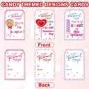 Waipfaru 24 Pack Valentines Day Gifts, Valentine's Day Cards for Students, Lollipop-Shaped Stationery Set with Pencils Stickers Erasers Sharpener for Boys Girls School Classroom Exchange Party Favors (Red)