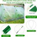 Greenhouse Hoops Grow Tunnel 6 Sets of 8FT Long Garden Hoops, Rust-Free Fiberglass Garden Hoops Frame for Garden Netting Raised Bed Plant Shade Cloth Row Cover, DIY Plant Support Garden Stakes- 36pcs