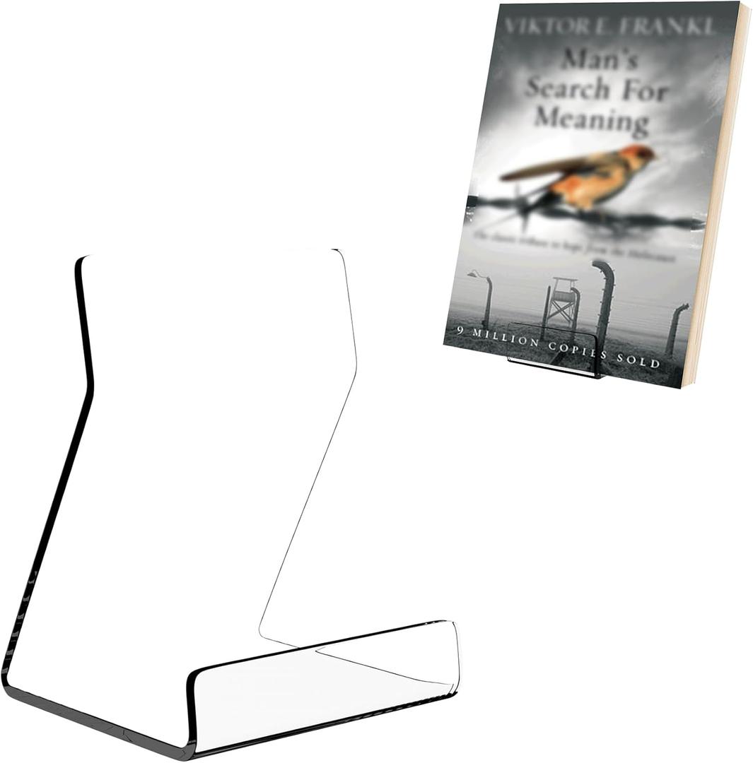 Boloyo Acylic Upright Display Stand, 10PC 4 Inch Clear Display Holder Easel Base Picture Frame for Home Office School Store to Display Book, Vinyl Record, Album, LP Cover, Artworks, CDs