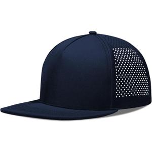 M/L/XL/XXL Oversize Flat Bill Baseball Cap for Men Women Quick Dry Snapback Hats Summer Mesh 5 Panel Cap (Blue, XXL)
