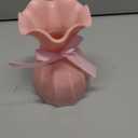 Small Plastic Flower Vase, Ceramic-Look Decorative Vase for Dried & Artificial Flowers, Cute Unbreakable Vase for Home Living Room Dining Wedding Decor(Pink)