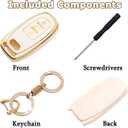 for Audi Key Fob Cover with Keychain, 3-Button Key Case, TPU Protector Compatible with A4 A5 A6 A7 A8/Q5 Q7/S3 S4 S5 S6 S7 S8 SQ5/R8 RS5 RS7