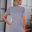 Kistore Womens Crew Neck Short Sleeve Tops Dressy Casual Blouses Summer Shirts S-3XL (Gray, XL)