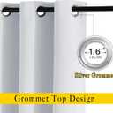 NICETOWN Room Darkening Curtains for Living Room - Easy Care Solid Thermal Insulated Grommet Darkening Curtains/Panels/Drapes for Bedroom (2 Panels, 52 by 72, Greyish White)