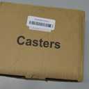 Caster Wheels, 3" Locking Swivel Stem Casters Set of 4, 3/8"-16 x 1 (Screw Diameter 3/8", Length 1") Rubber Casters with 360 Degree No Noise Wheels for Furniture