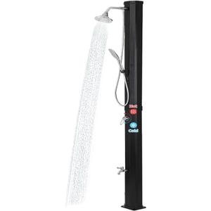 Solar Heated Outdoor Shower with Foot Wash - 10 Gallon High Capacity Outside Shower Kit for Poolside & Backyard, Eco-Friendly Pool Shower with Adjustable Temperature & Easy Installation