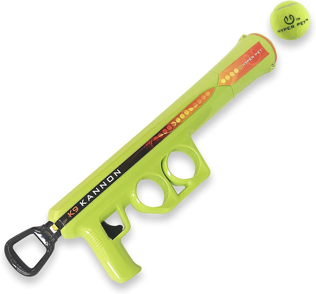 Hyper Pet K9 Kannon Dog Ball Thrower Launcher for Dogs, All Breeds Up To 60 Pounds, With One Hyper Pet 2.5 Inch Tennis Ball, For All Breeds (Full Size)