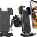 2 Packs Bike Motorcycle Phone Mount,[Ultra Metal] Bike Motorcycle Phone Holder with Security Lock, Bicycle Phone Mount with Soft Cushion & Adjustable Clip Compatible with 4.7''-6.8'' Phone
