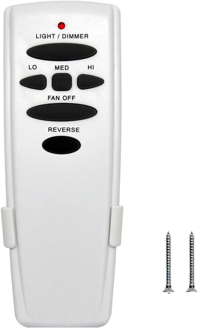 UC7078T Ceiling Fan Remote Control Replacement of Hampton Bay UC7078T Fan-HD CHQ7078T UC7078TR UC7078TUDL RR7078TR L3H2003FANHD, with Reverse, (2.16 * 1.18 * 5.6, White)
