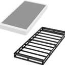 Twin Box Spring 5 Inch Low Profile Twin Size Box Spring Heavy Duty Metal Bed Support for Bed Frame,Stable Mattress Foundation with Cover,Anti Noise & Easy Clean (5 Inch-Twin)