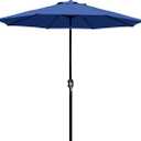 Blissun 9' Outdoor Patio Umbrella, Outdoor Table Umbrella, Yard Umbrella, Market Umbrella with 8 Sturdy Ribs, Push Button Tilt and Crank (Navy Blue)