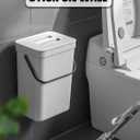 Kitchen Compost Bin - 3.2 Gallons Hanging Trash Can with Lid for Kitchen Bathroom, Under Sink Trash Can, Outdoor Compost Bucket with Lid, 12L(White)