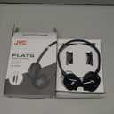 JVC Flats On-Ear Wired Headphones with Mic - Flat Foldable Design - 30mm- Neodymium Driver for Powerful Sound - Soft Ear-Pads for Comfort - Lightweight & Portable - PC/Laptop/Gaming - 3.5mm Slim Plug (Adjustable, Black)