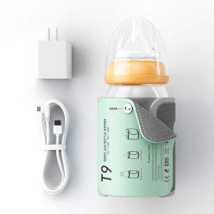 Portable Bottle Warmer, Baby Milk Heat Keeper with LED Display, USB Warmer Bottle for Car Travel, Green Bottles Warmers on The go