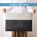 HOdo Home 3PCS Fabric Storage Bin with Drawstring Closure and 2 Bold Handles, Collapsible Large Canvas Storage Baskets for Organizing Shelf Nursery Home (White and Black, 15.8L11.8W9.5H) (15.811.89.5in/3-Pack)