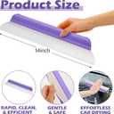 2 Pack 14 Inch Car Drying Squeegee Purple Longer Silicone Water Squeegee Window Shower Blade Automotive Squeegees Flexible Auto T-bar Rubber Squeegees for Car Windshield Glass Bathroom Wash Tool