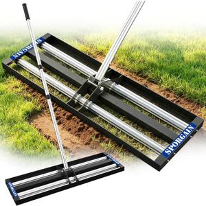 SporGain Lawn Leveling Rake 40"x10", Lawn Leveler with Aluminum Rollers
