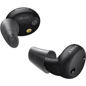 Sony CRE-E10 Self-Fitting OTC Hearing Aids for Mild to Moderate Hearing Loss, Prescription-Grade Sound Quality, Comfortable Earbud Design, Bluetooth Enabled for iOS, and Rechargeable Battery, Black