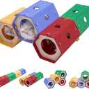 Cat Tunnel Bed, for Indoor Cats, DIY Transformable Pet Tunnel Tube, 8 Way Hiding Large Washable Kitty Play Toy, Puppy Circle House, Expandable Hideaway Peekaboo Kitten/ Rabbit Cave, Hideout Cube