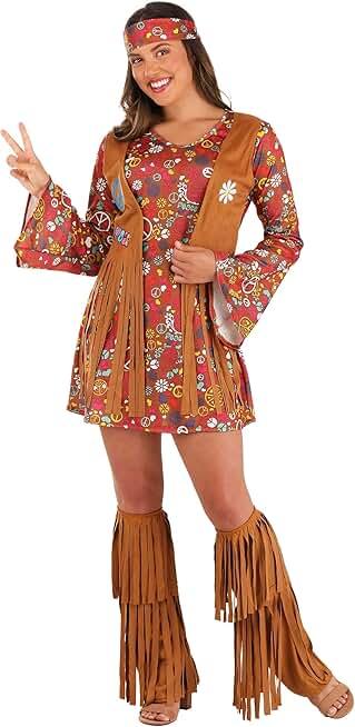 Fun World Costumes Women's Peace Love Hippie Adult Costume, Medium