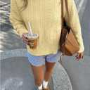 Women's Cable Knit Fall Sweaters 2025 Long Sleeve Crewneck Sweaters Jumper Tops Old Money Clothes (Yellow, S)