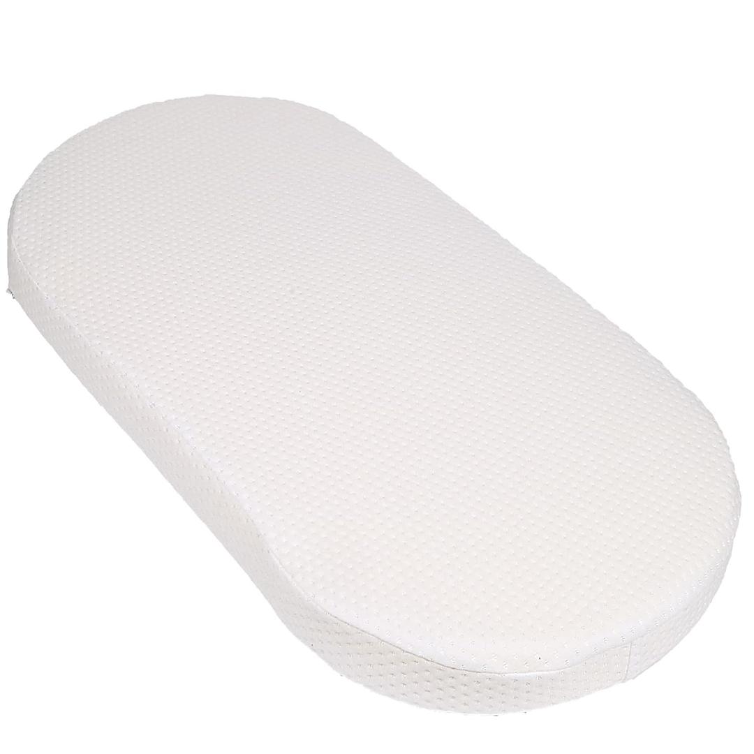 Mecc ecoh Baby Bassinet Mattress, 100% Breathable Cover, Water-Resistant Lining, Oval 30"x15"x2" Fit for Safety 1st/ Delta Children Slumber/Baby Delight Go with Me Slumber Rockin and Moses Basket (White)