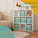 homyfort Cube Storage Organizer Bins, 12x12 Inch Fabric Bins for Cube Storage, Foldable Cloth Baskets Box with Handles for Organizing Clothes, Toys in Pantry, Closet Shelf, Nursery, Kids Room (Green)