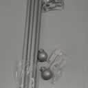 Silver Curtain Rods for Windows with Brackets,5/8 Inch Diameter Small Window Curtain Rod Adjustable 32 to 60 Inches,Easy Install Drapery Rods,Gray