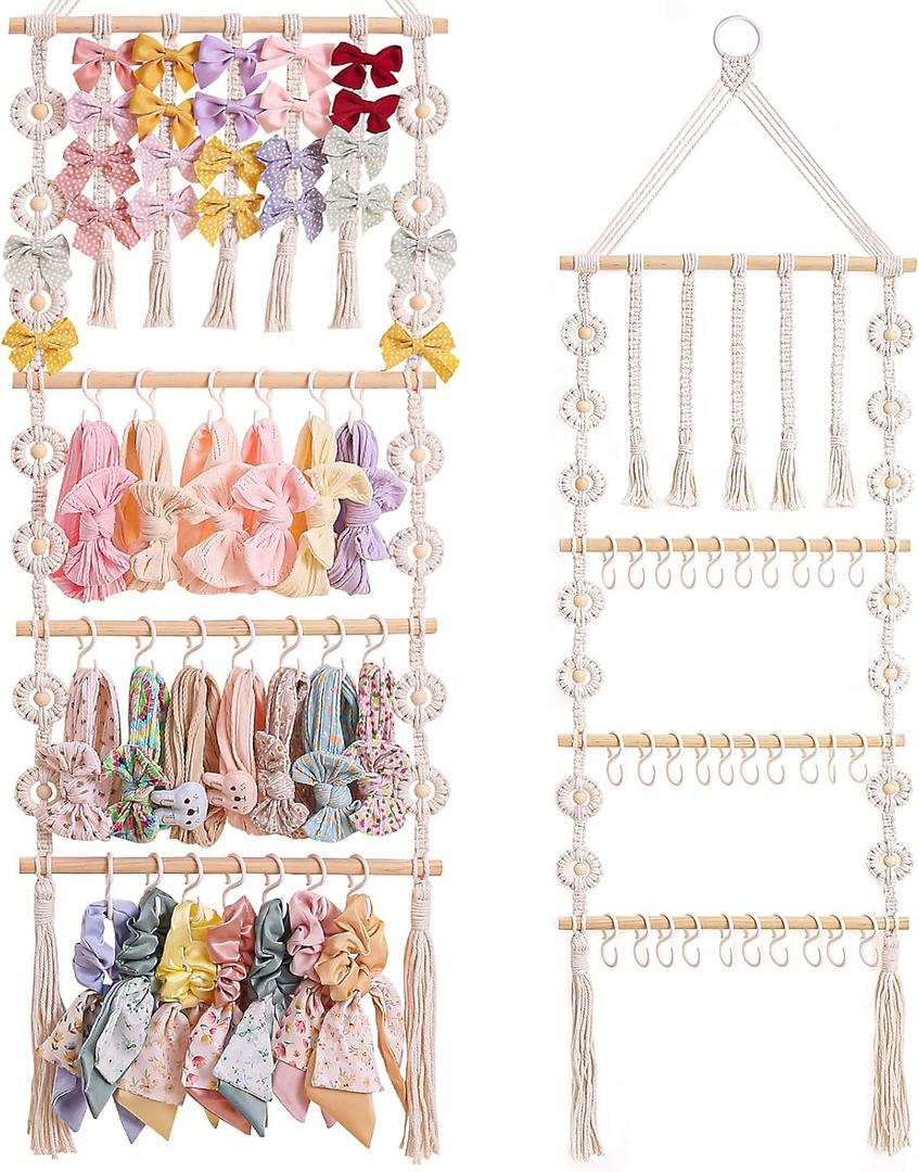 Bow Organizer for Girls, Claw Clip Organizer, Bow Hanger for Girls, Baby Girl Nursery Decor, Toddler Hair Accessory OrganizerHanging Organizer