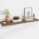 48 Inch Floating Shelves, 11.6 Inch Deep Floating Shelves for Wall, Floating Shelf with Invisible Brackets, Deep Shelves for Bathroom, Bedroom, Living Room, 1 Pack, Brown