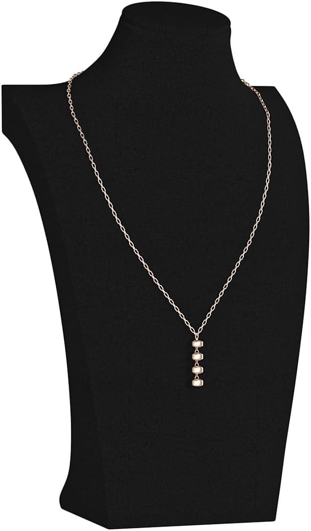 Necklace Bust Display Stand, Necklace Holder, Pendant Chain Necklace Organizer for Women (Black Velvet, L 1PCS) (11.4" Height (1pc))