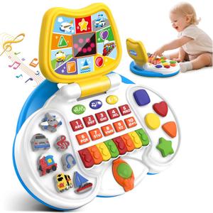 Interactive Laptop Toys for Toddler 2-4: Educational Bilingual Kids Computer with LCD Screen & Learning Toys for 2-3 Year Olds -Birthday Gifts for Boys & Girls