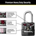 Master Lock Magnum Heavy Duty Outdoor Padlock with Key, Weather Resistant Body and Cut Safe Shackle Make Lock Perfect for Fences, Gates, Sheds, 2 Pack, M115XTLF, Black