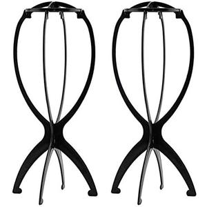 Ruiwen 2-in-1 Portable Wig Stand - Collapsible, Durable, 13.8" Inch, Travel-Sized