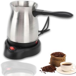 VINGVO Turkish Coffee Maker, Stainless Steel 600ml Electric Turkish Coffee Machine, Arabic & Greek & Turkish Electric Coffee Maker Machine Pot Warmer Kettle,Large Capacity For Home Travel