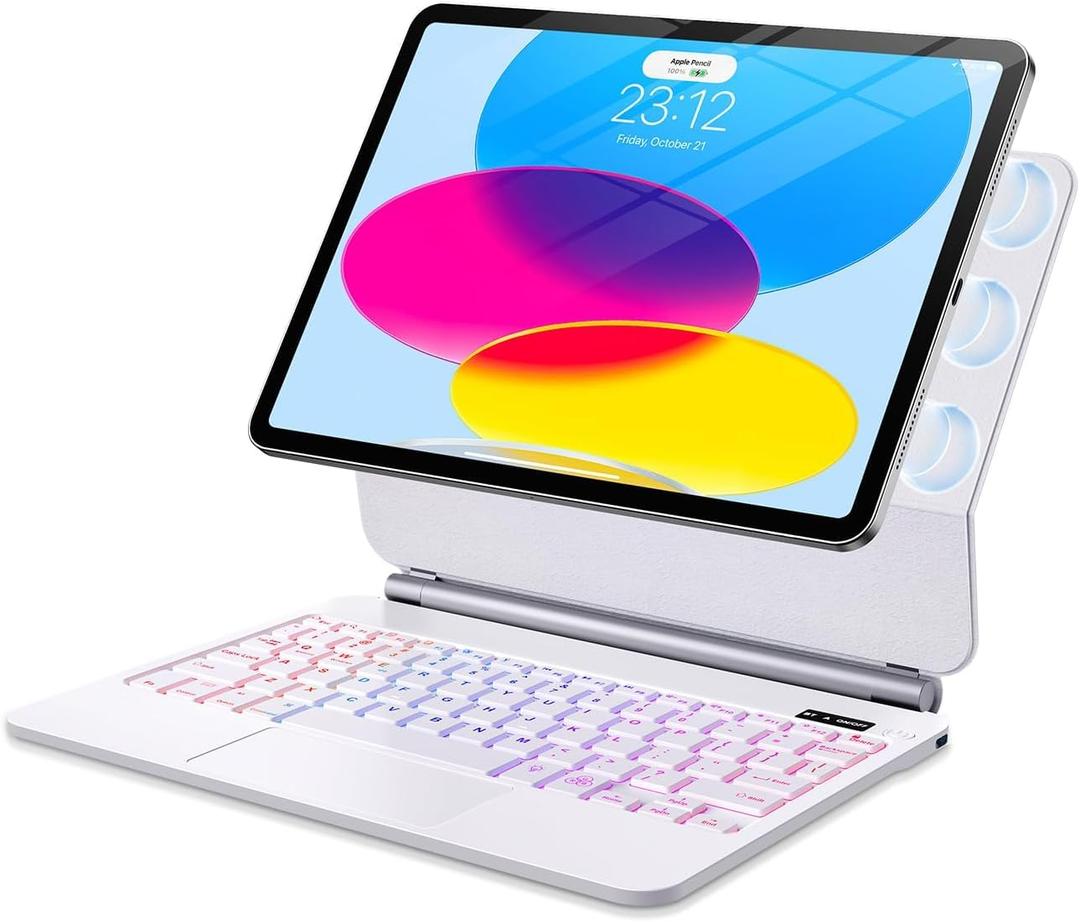 Keyboard Case for iPad (A16) 11th Generation 11 Inch 2025&10th Gen 10.9 inch 2022 –Backlit Magic-Style Keyboard with Multi-Touch Trackpad – Floating Cantilever Stand – Magnetic Case for iPad