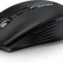 RAPIQUE Bluetooth Wireless Mouse - (BT1/BT2+USB) Tri-Mode High Performance, Rechargeable, Quiet Click, Multi-Device Compatibility for Laptop, Computer, MacBook, Tablet, PC (Black)