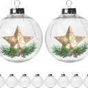BESPORTBLE 10 Pcs Clear DlY Fillable Ornaments Balls, 4 Inch Transparent Fillable Tree Ornaments with Removable Top, Plastic Round Hanging Balls for Xmas Tree Holiday Home Party Decor DIY Crafts